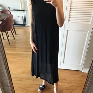 COPY - COS Navy Dress with Sheer Overlay